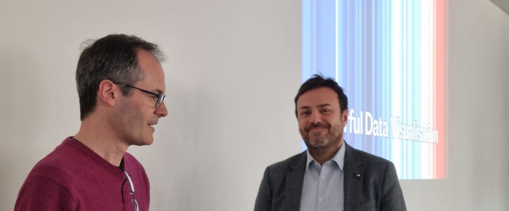 The authors, Robert Grant and Gian Luca Di Tanna, in conversation. Photograph by Joseph Santos.
